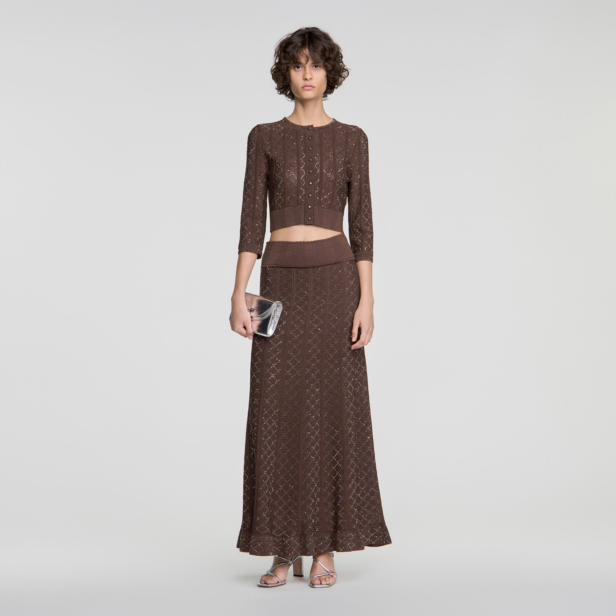 C&aacute;rdigan corto con strass - Mujer | Sandro