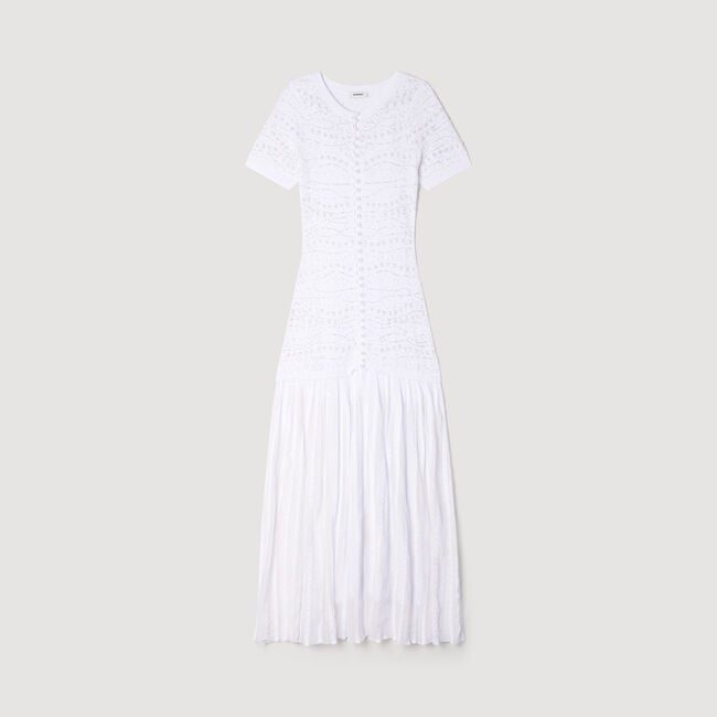 Vestido largo de punto con pedrer&iacute;a