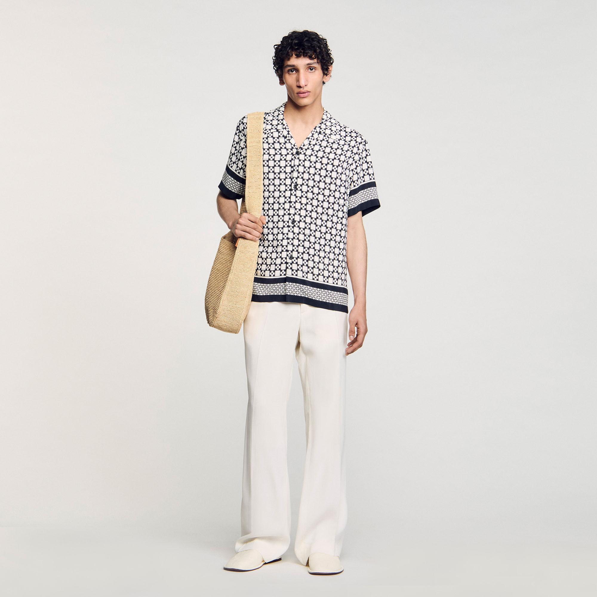 Camisa fluida con estampado Square Cross