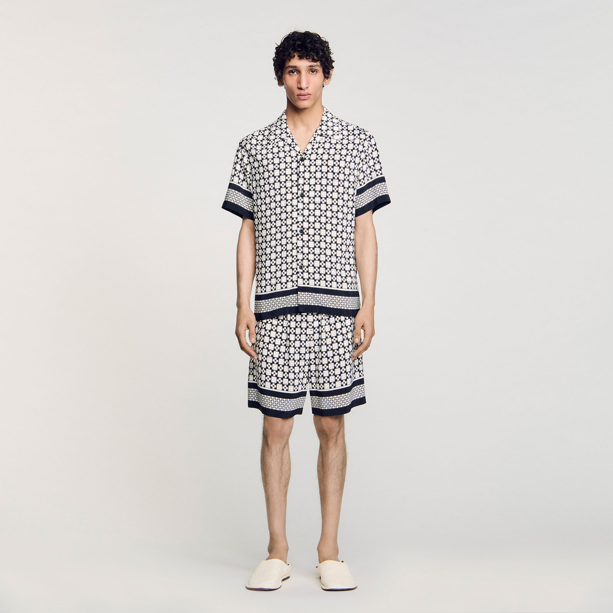 Camisa fluida con estampado Square Cross