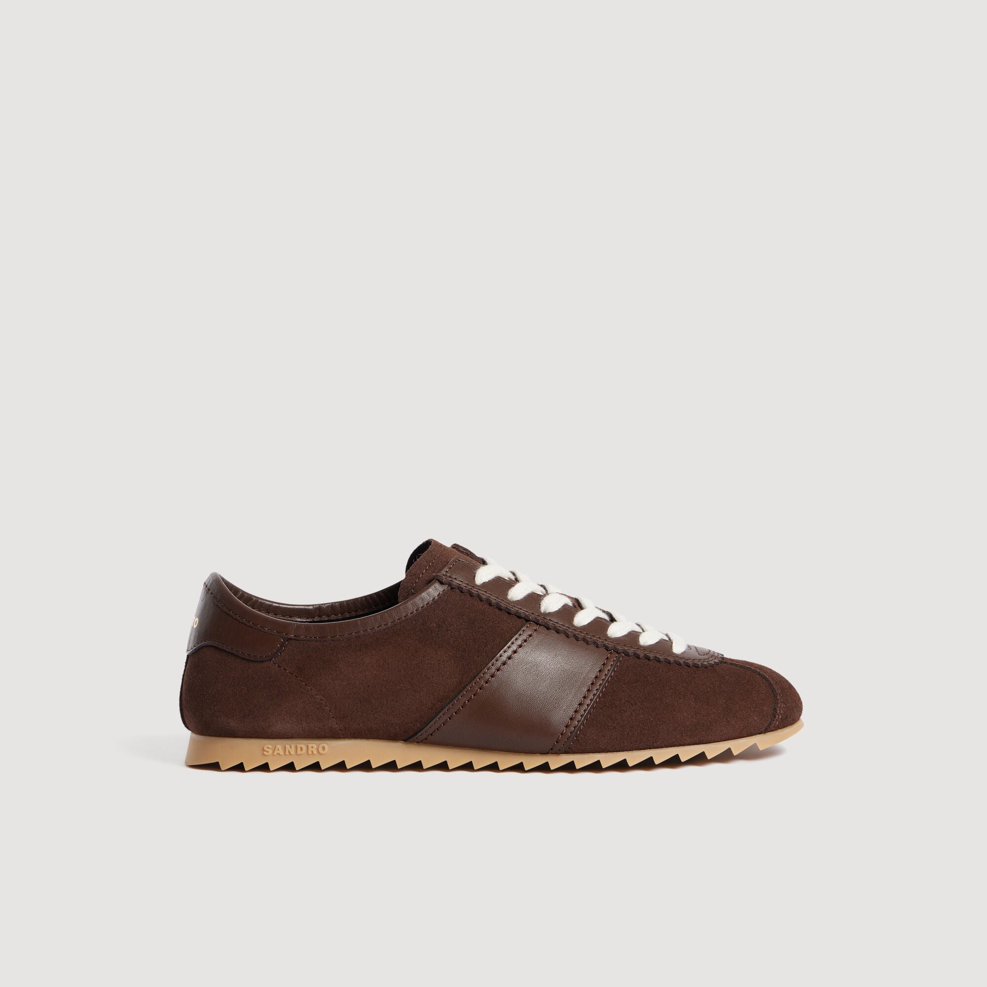 Zapatillas bajas de cuero y ante