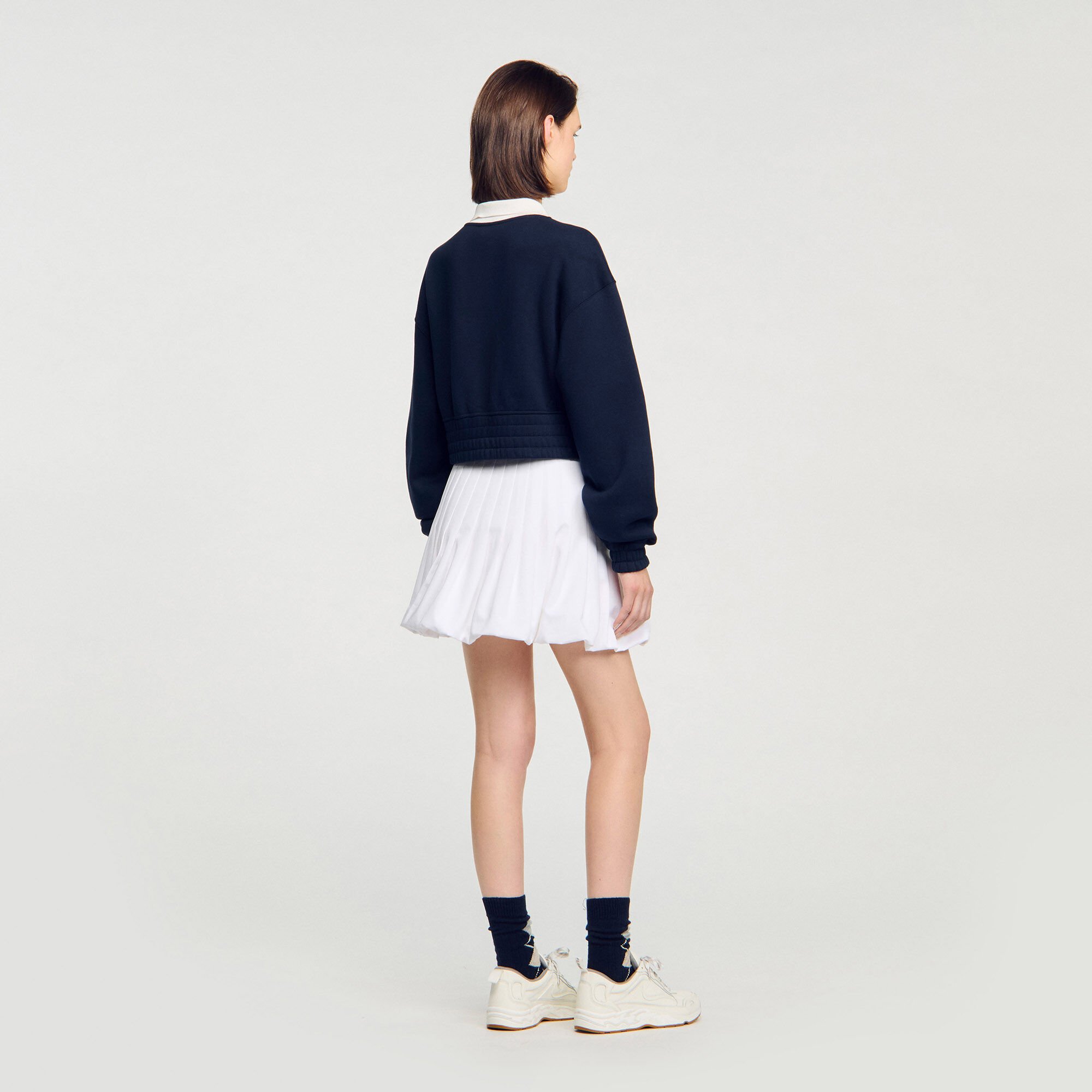 Sudadera corta bicolor