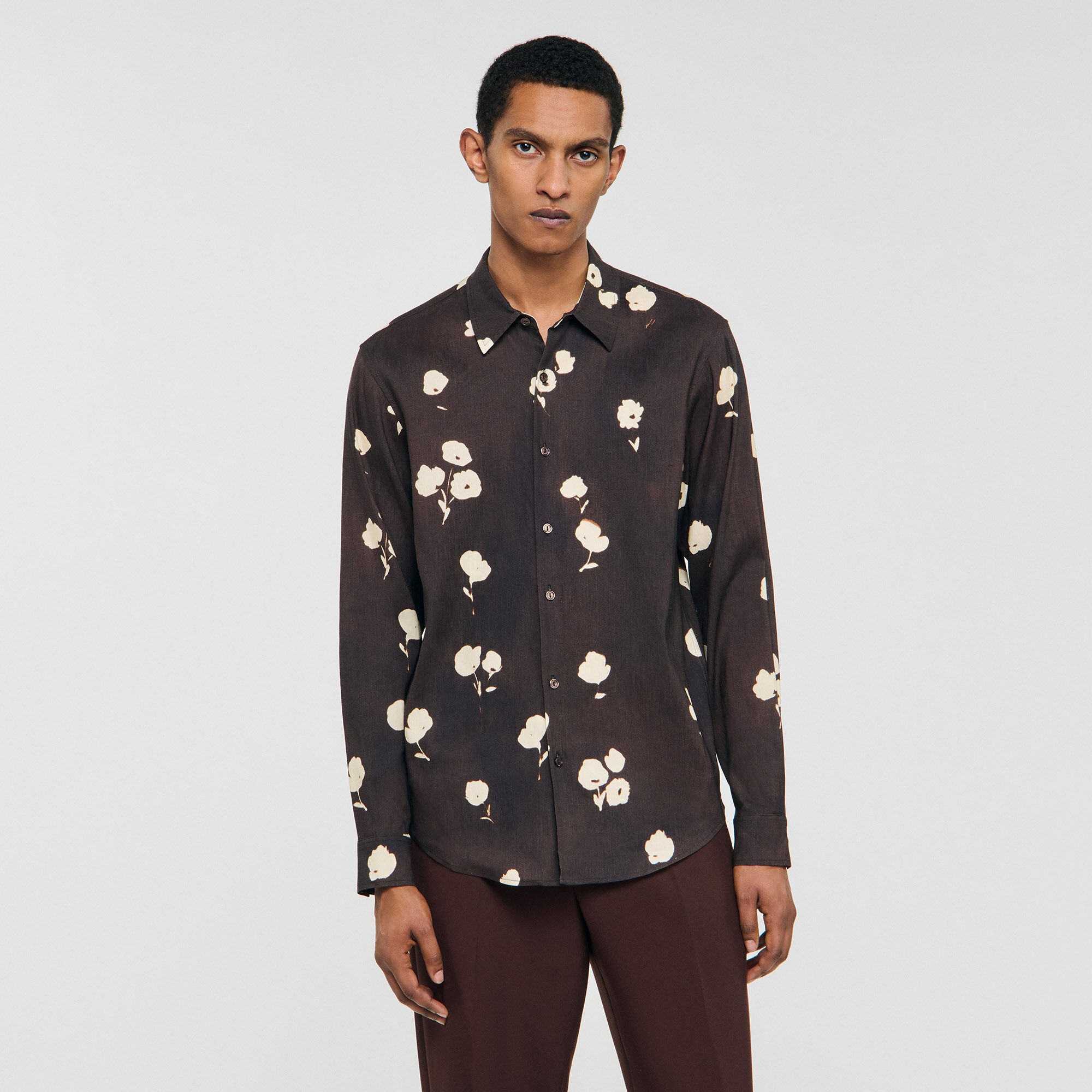 Camisa de lino con estampado floral