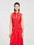 Vestido drapeado de raso
