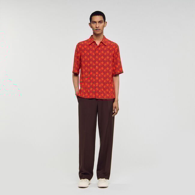 Camisa fluida con estampado de cuerda