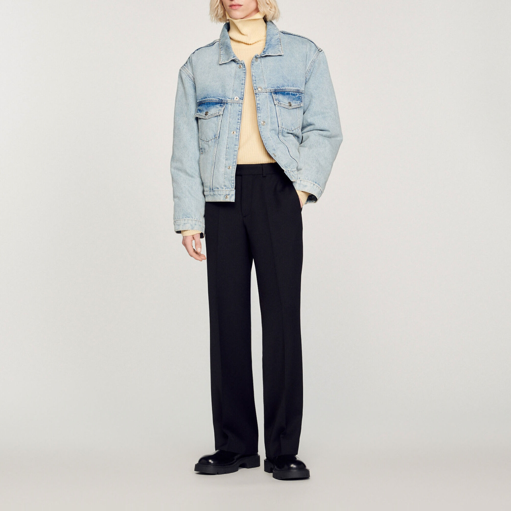 Cazadora de denim forrada con muletón