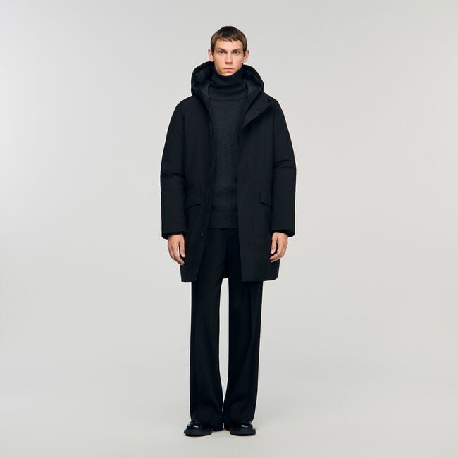 Parka con capucha y cremallera