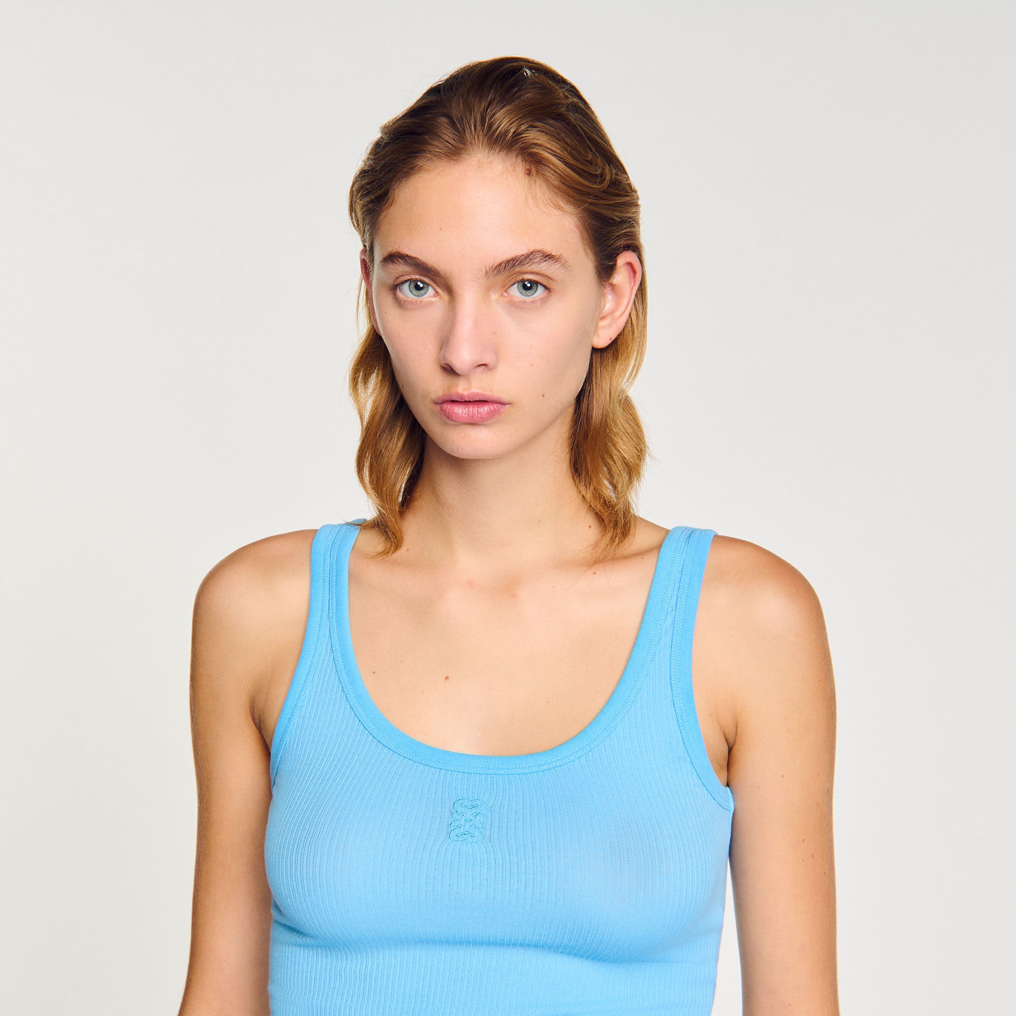 Camiseta de canalé sin mangas