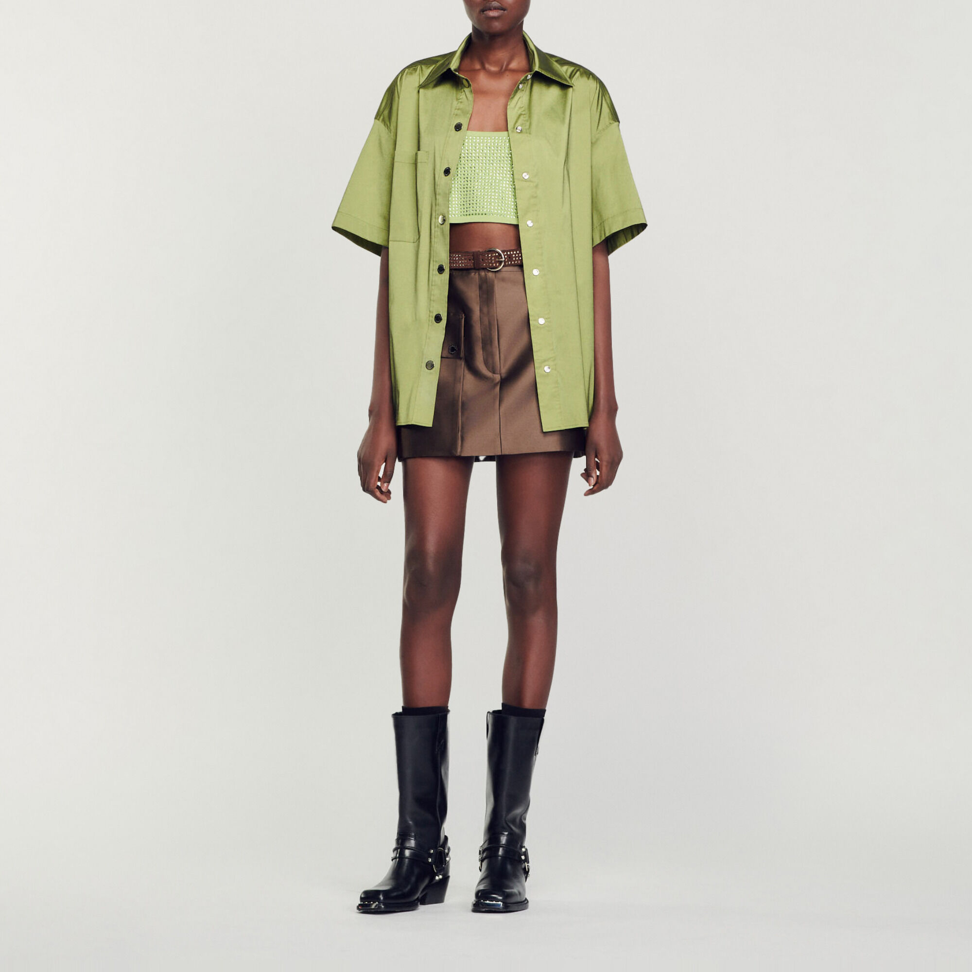 Camisa oversize satinada