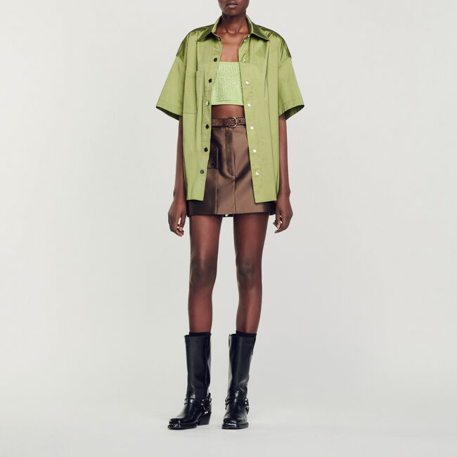 Camisa oversize satinada