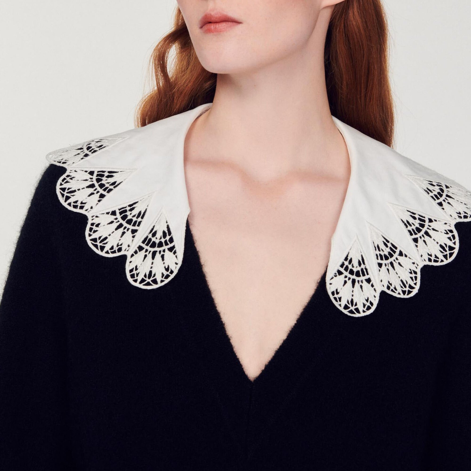 Jersey con cuello de popelina