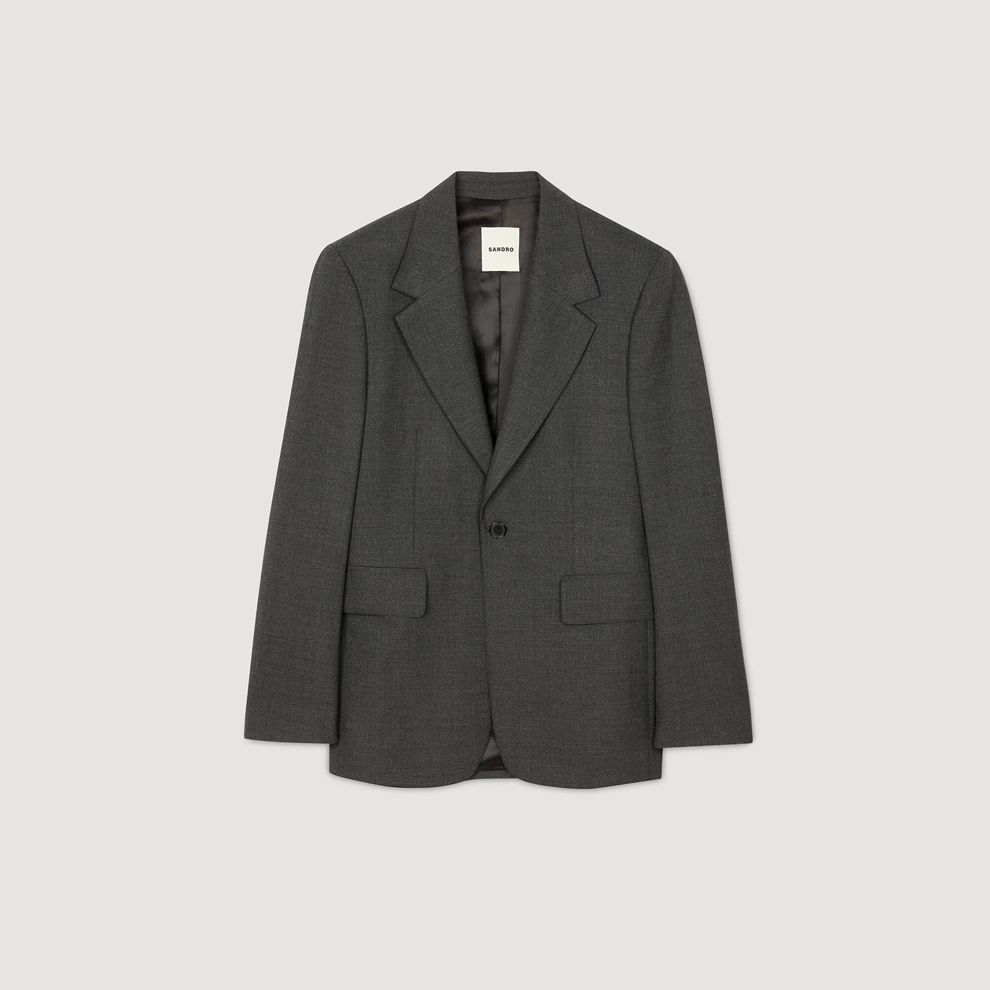 Chaqueta de traje amplia de lana