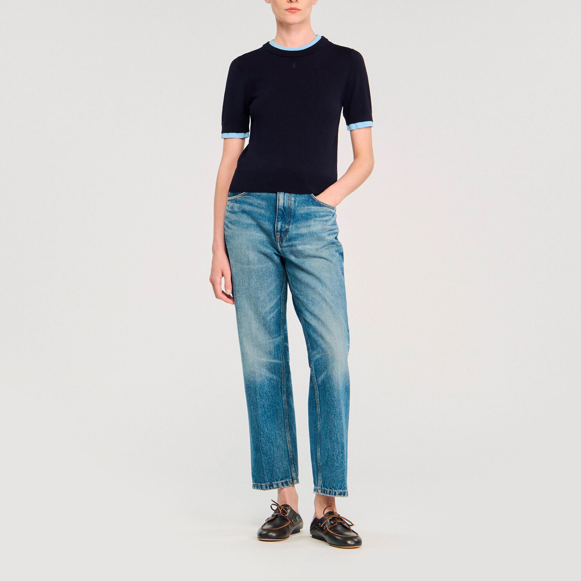 Jersey corto bicolor - Mujer | Sandro