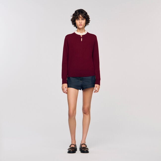 Jersey con cuello con volante