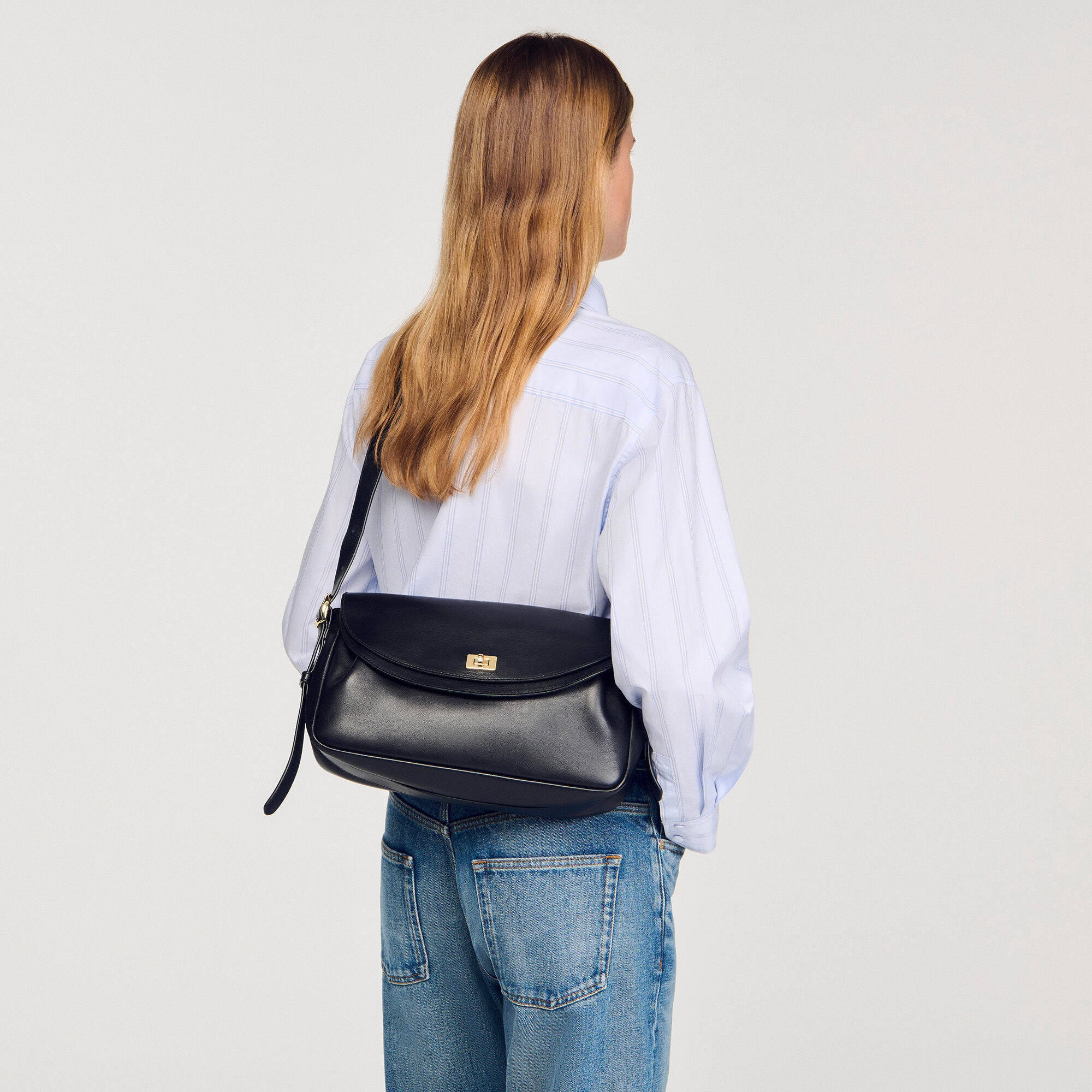 Bolso de cuero liso Le Mambo