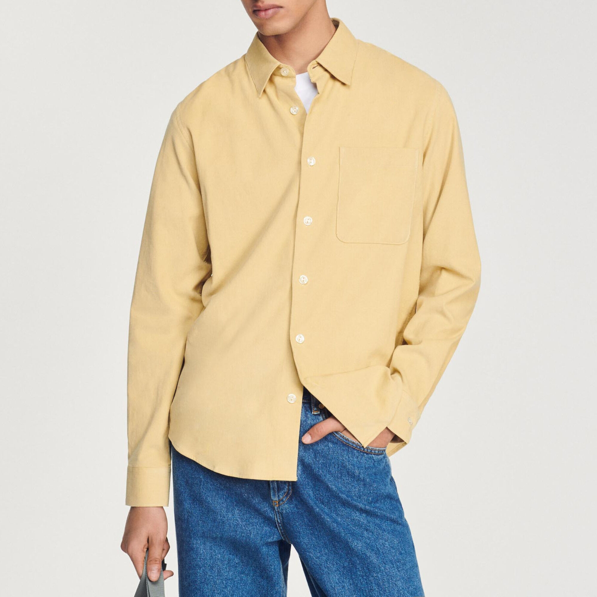 Camisa de terciopelo acanalado