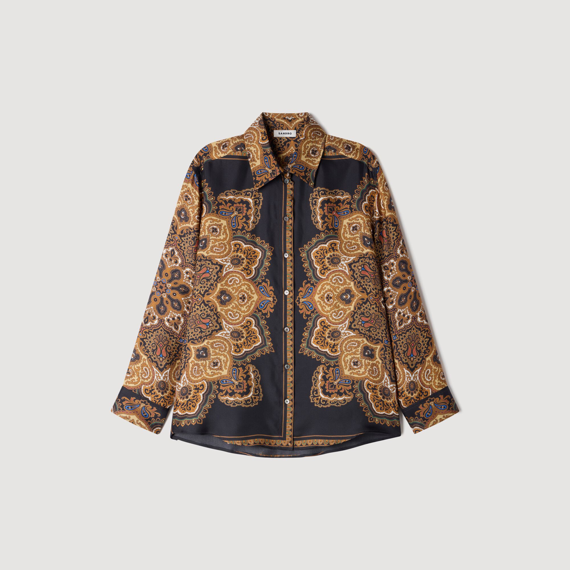 Camisa de seda estampado pa&ntilde;uelo - Mujer | Sandro