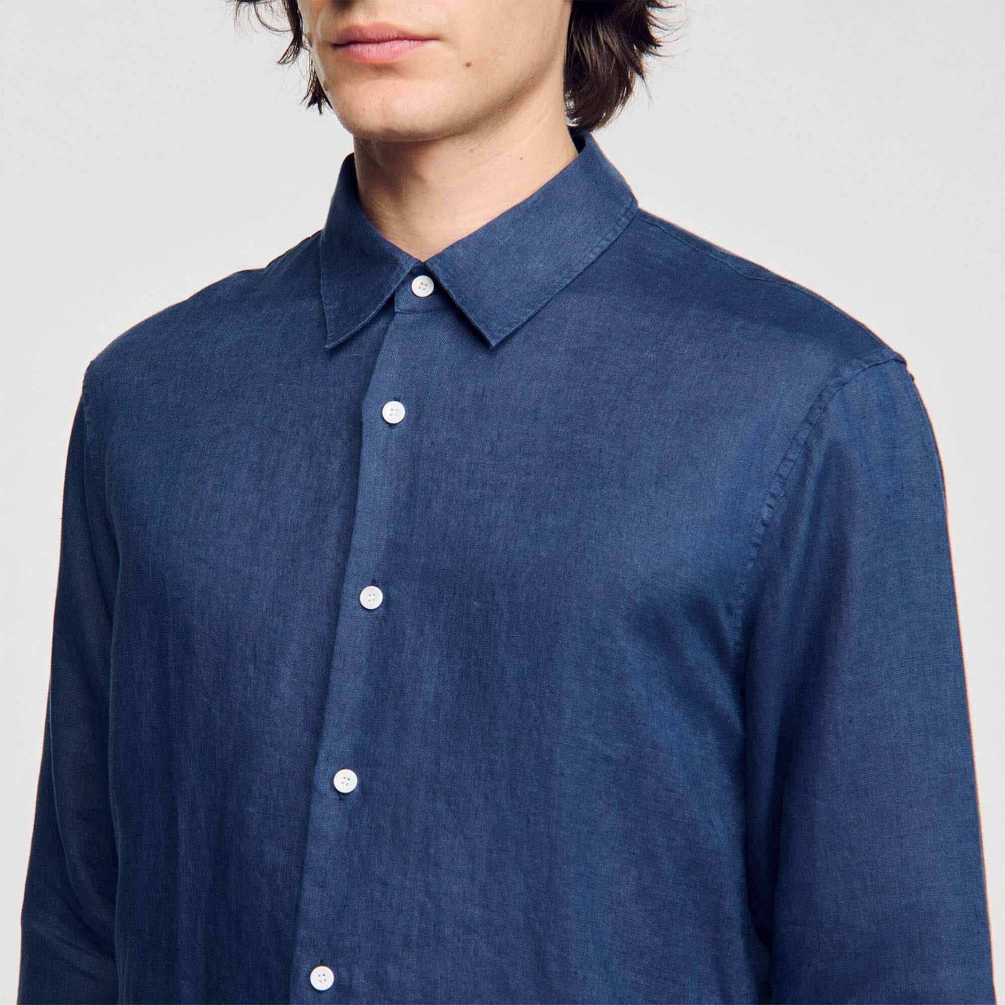 Camisa de algodón y lino 