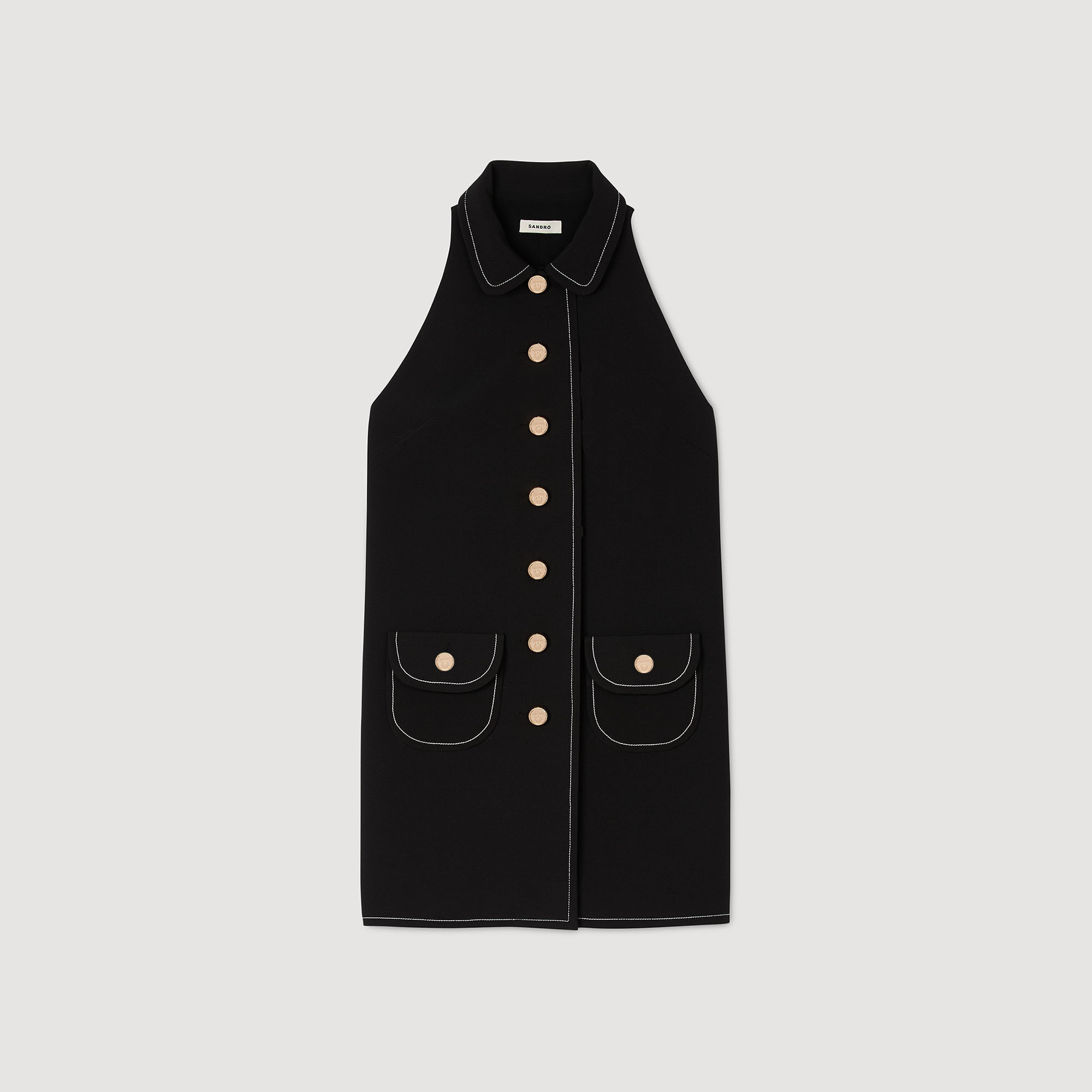 Vestido corto con cuello bebé