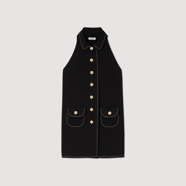 Vestido corto con cuello bebé