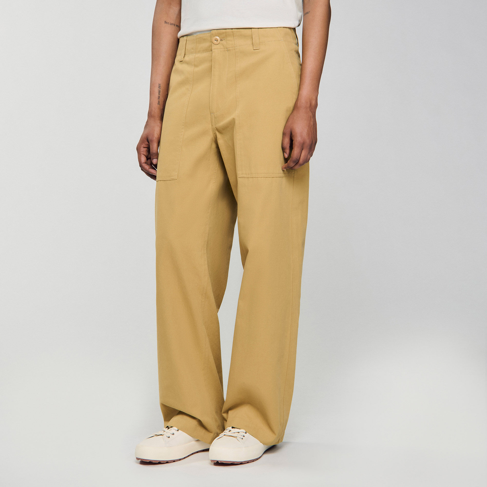 Pantalón ancho de algodón