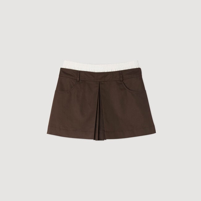 Falda pantalón con pliegue