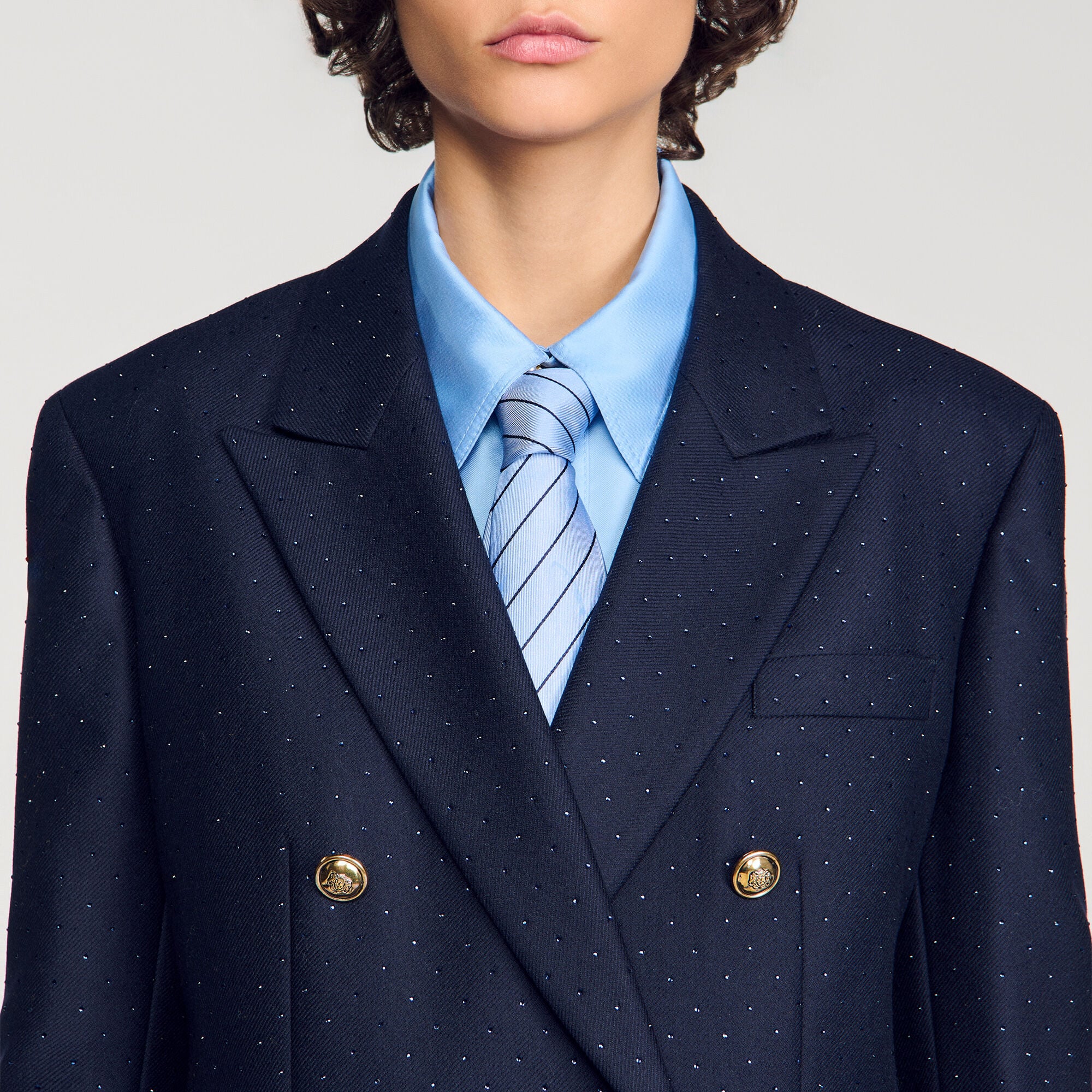 Chaqueta sastre de lana con strass - Mujer | Sandro