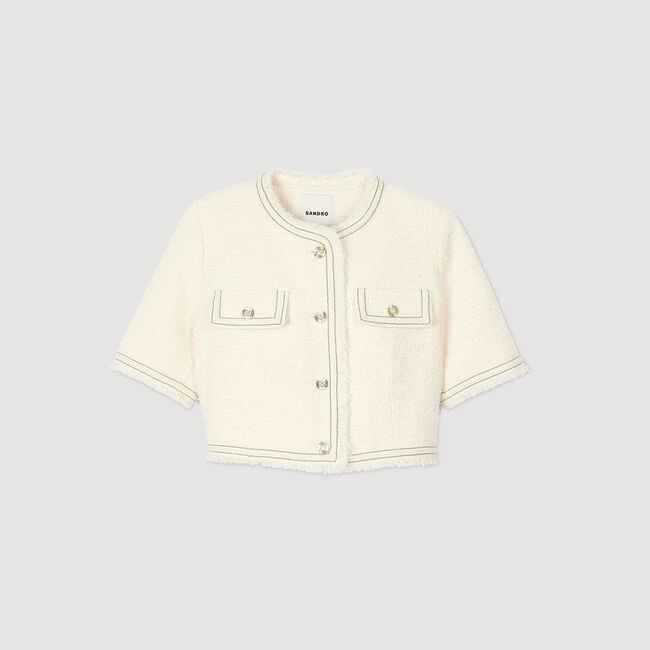 Chaqueta de manga corta de tweed
