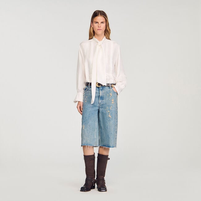 Camisa de seda con lavallière