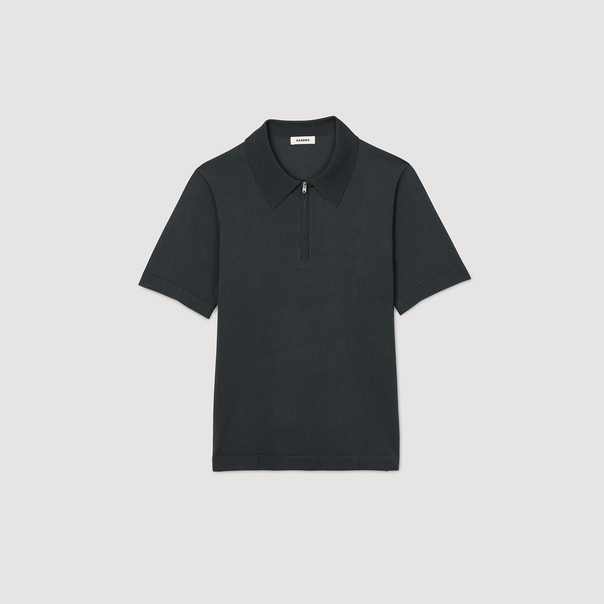Polo de punto con cuello con cremallera