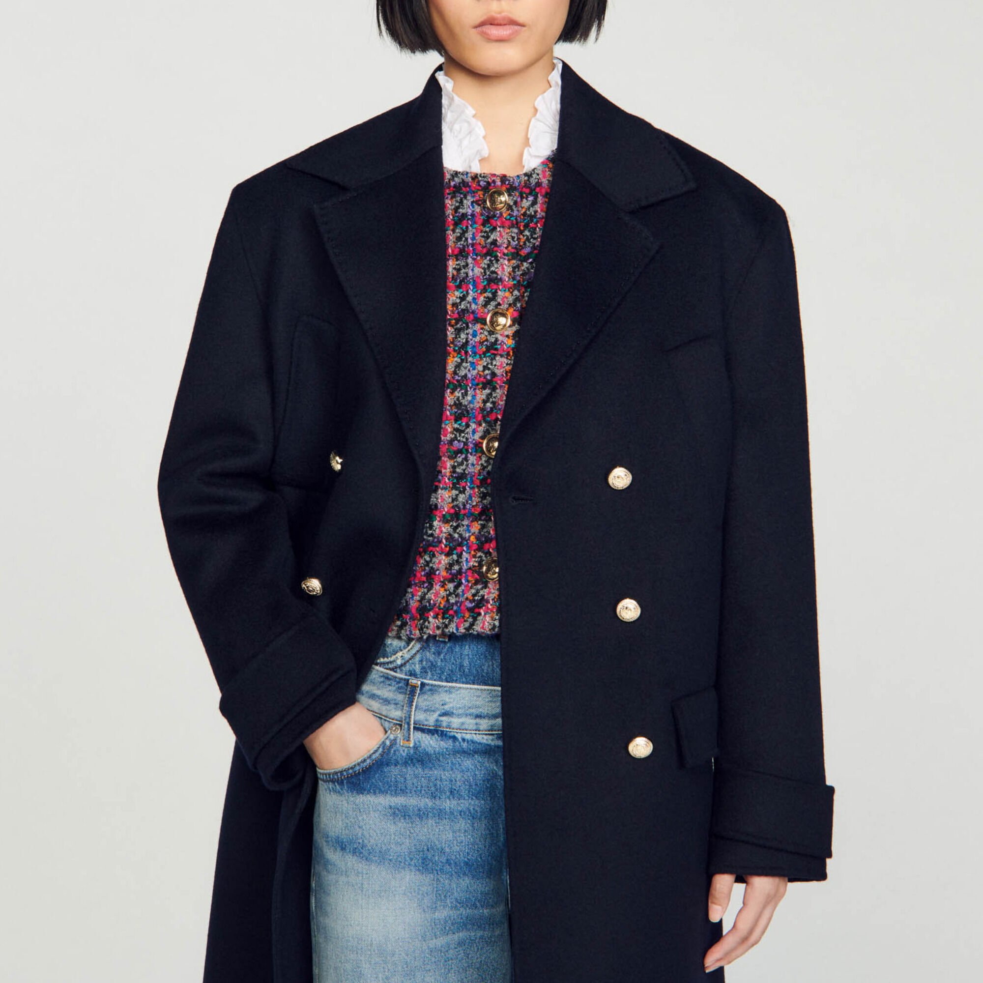 Abrigo largo de doble cara