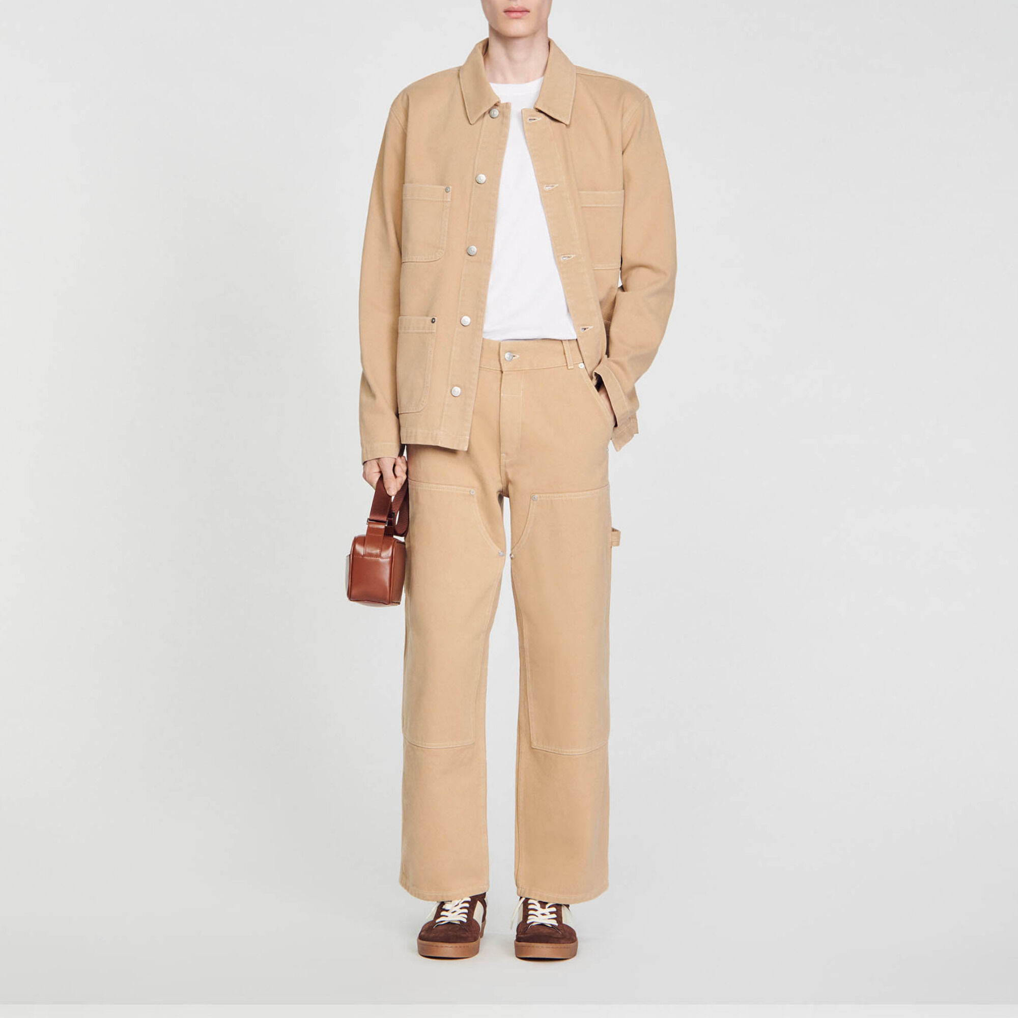 Pantalón carpintero de lona de algodón