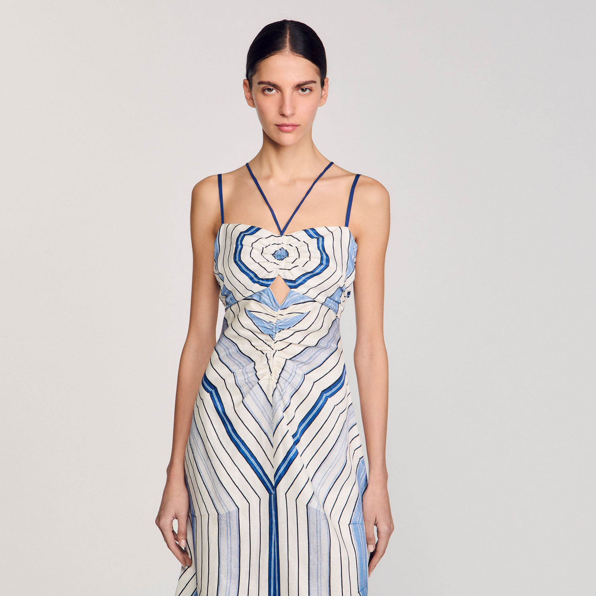 Vestido largo con espirales