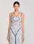 Vestido largo con espirales