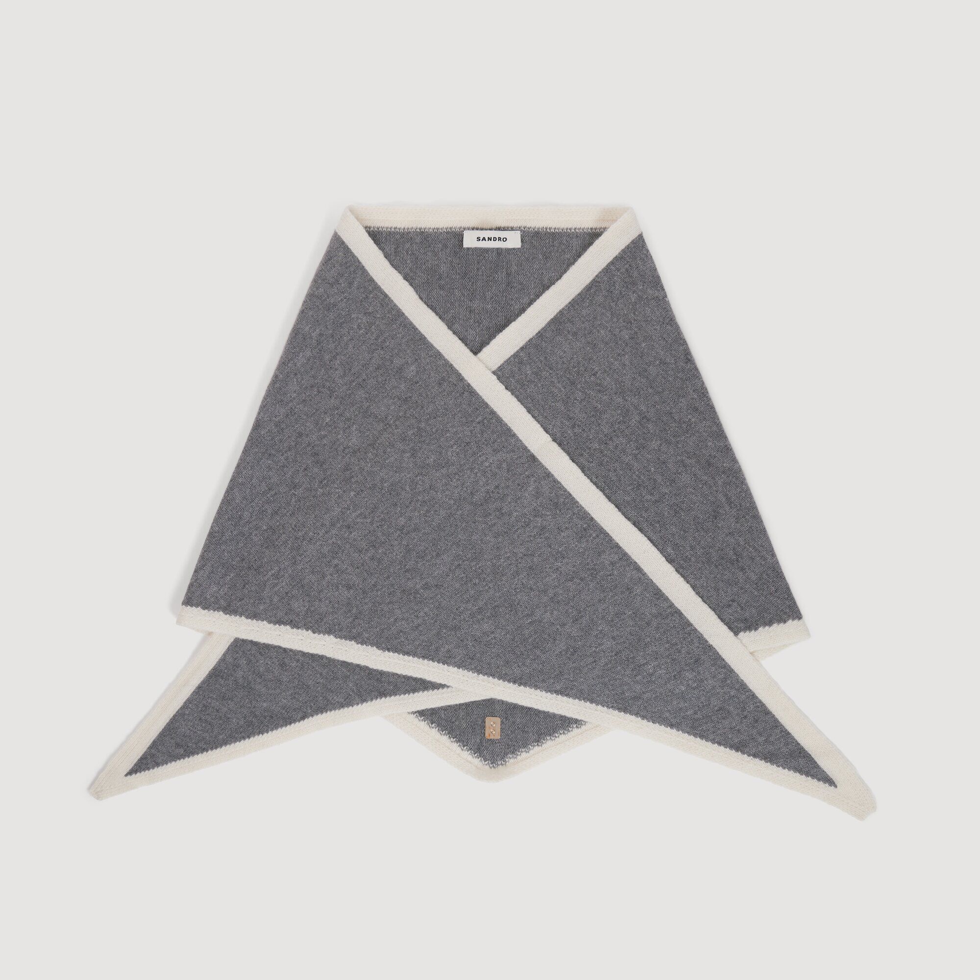 Pa&ntilde;uelo triangular bicolor de lana - Mujer | Sandro
