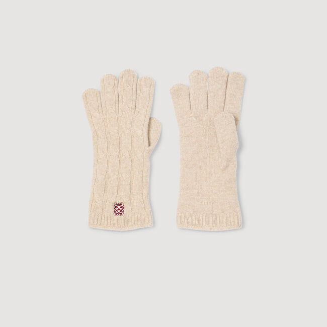 Guantes de punto trenzado