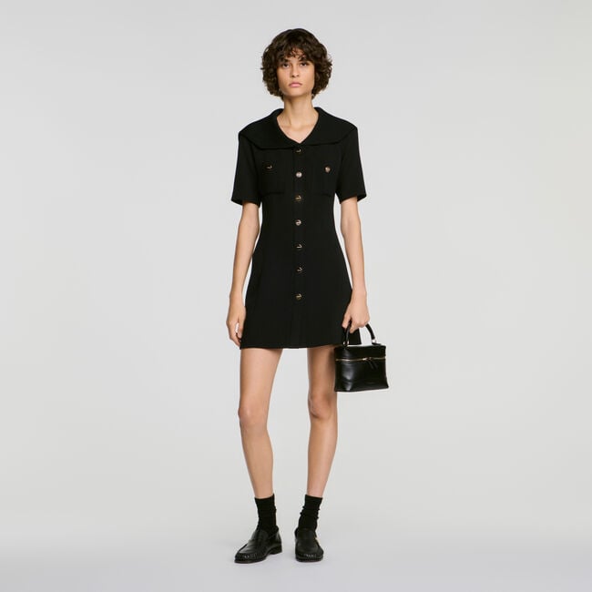 Vestido corto con cuello marinero - Mujer | Sandro