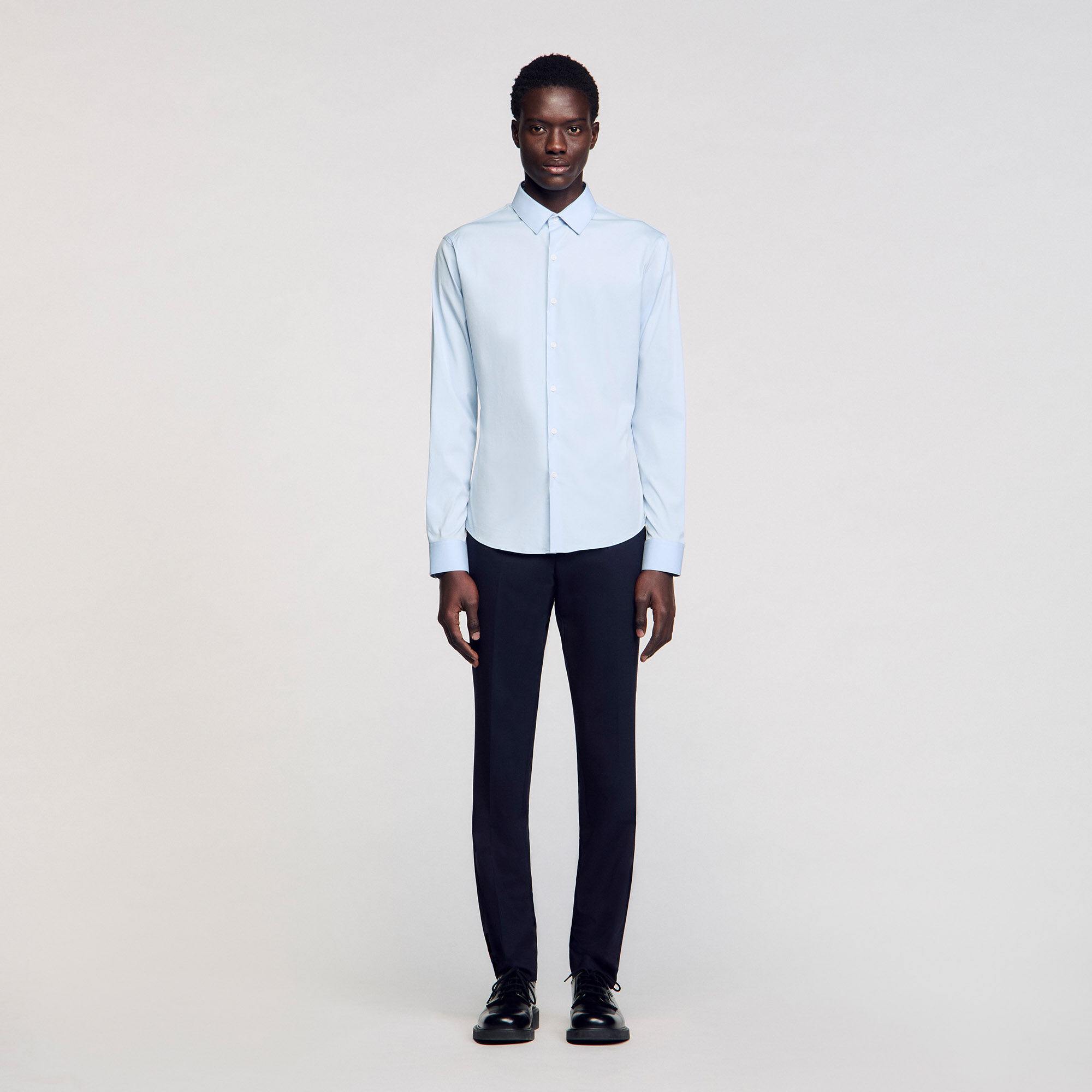 Camisa ajustada de algodón stretch