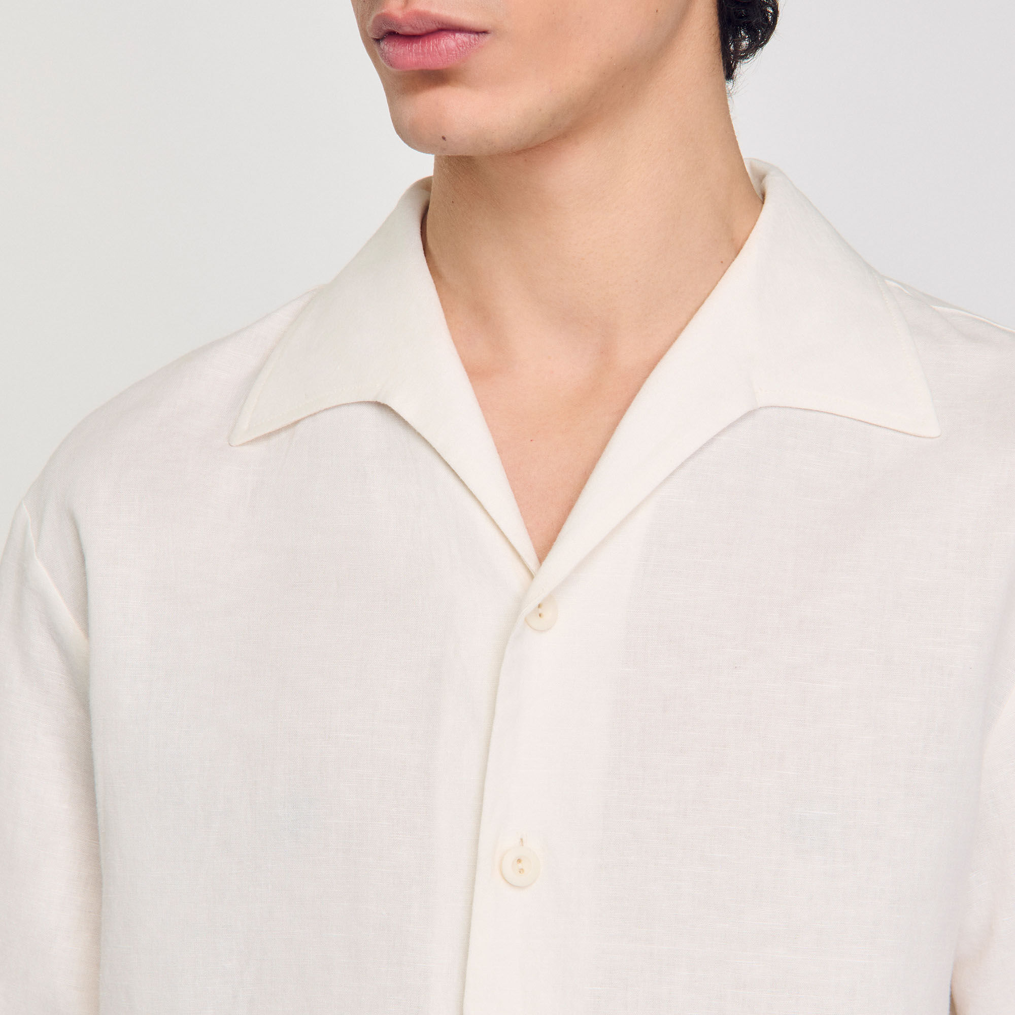 Camisa de algodón y lino