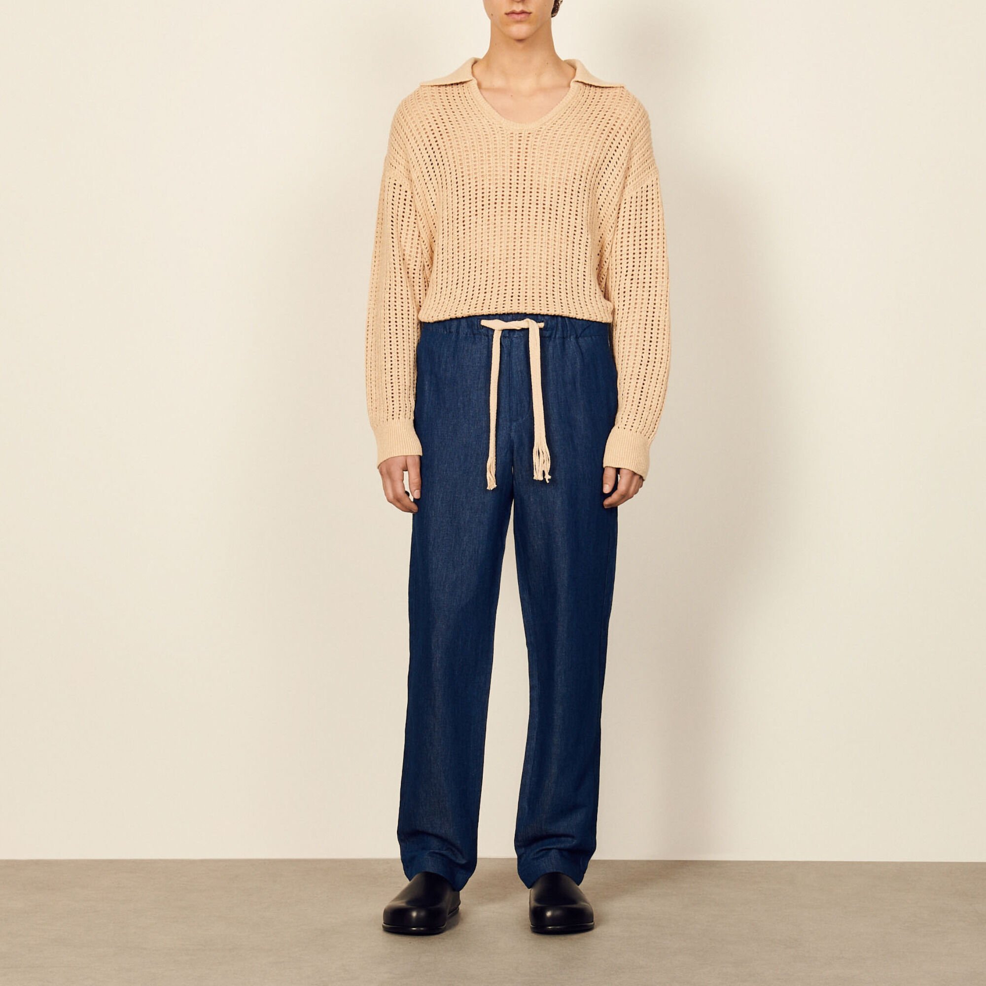 Pantalón ancho de cambray