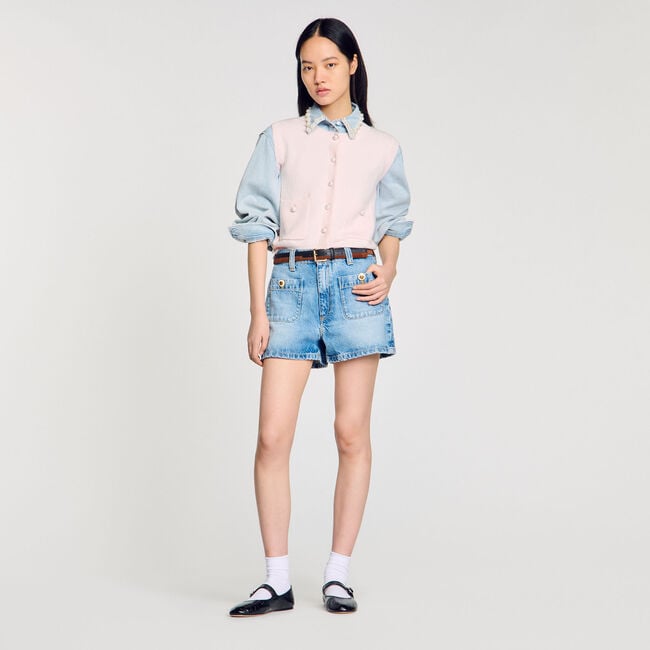 Chaleco de tweed con textura