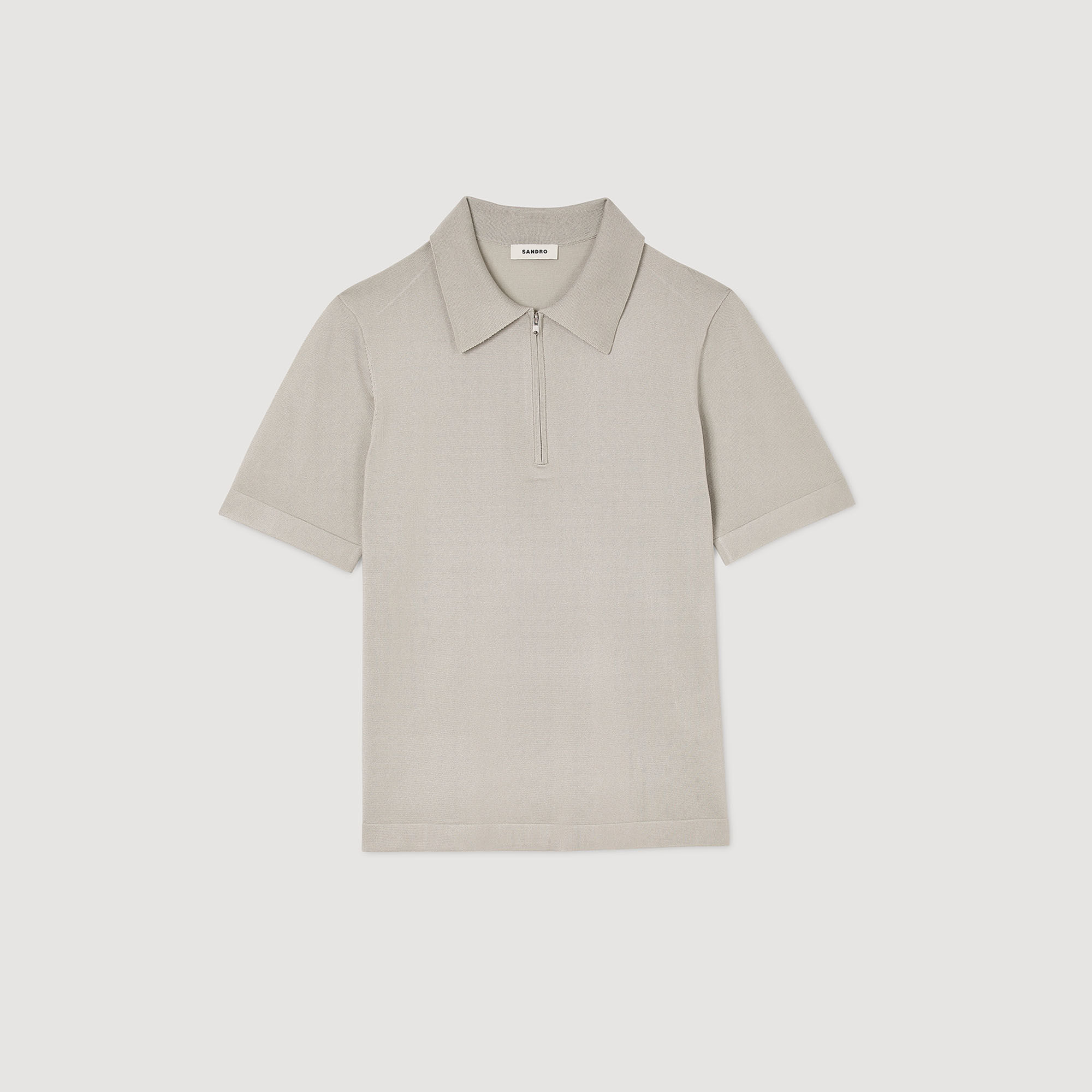 Polo de punto con cuello con cremallera