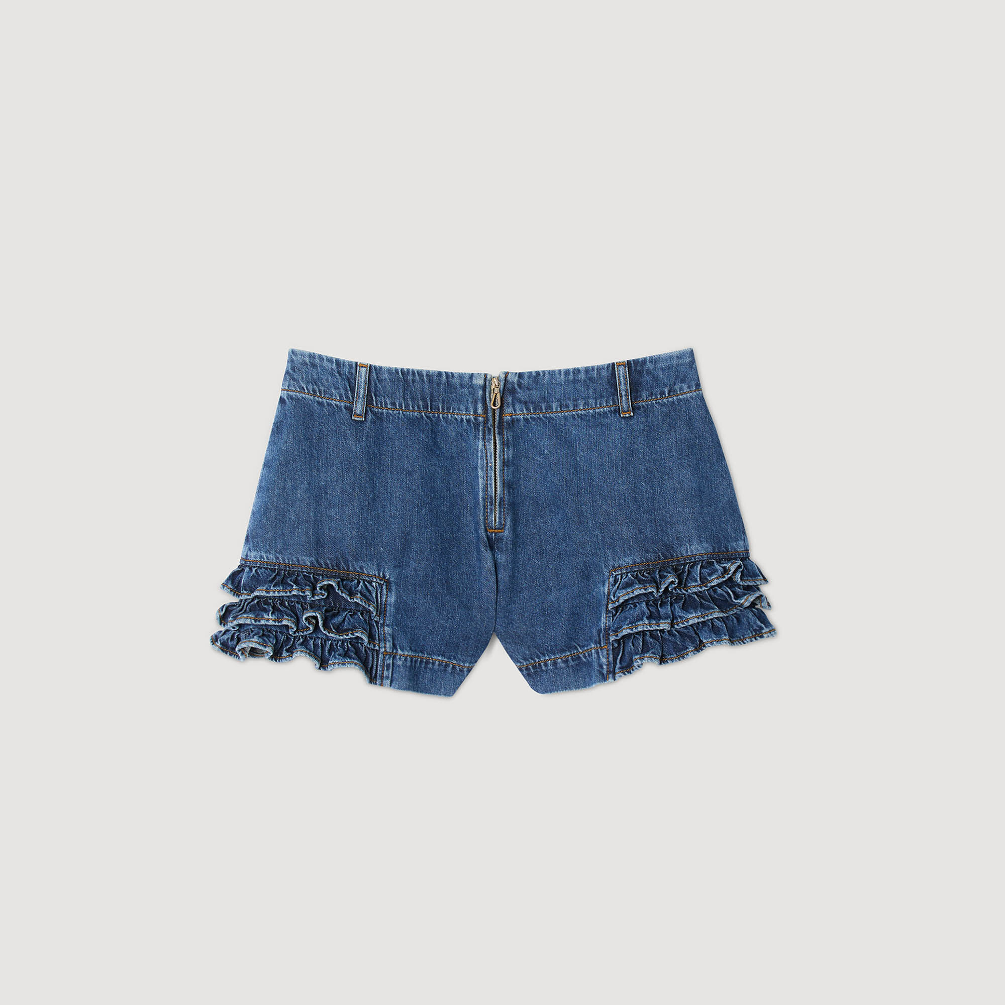 Pantalón corto vaquero con volantes