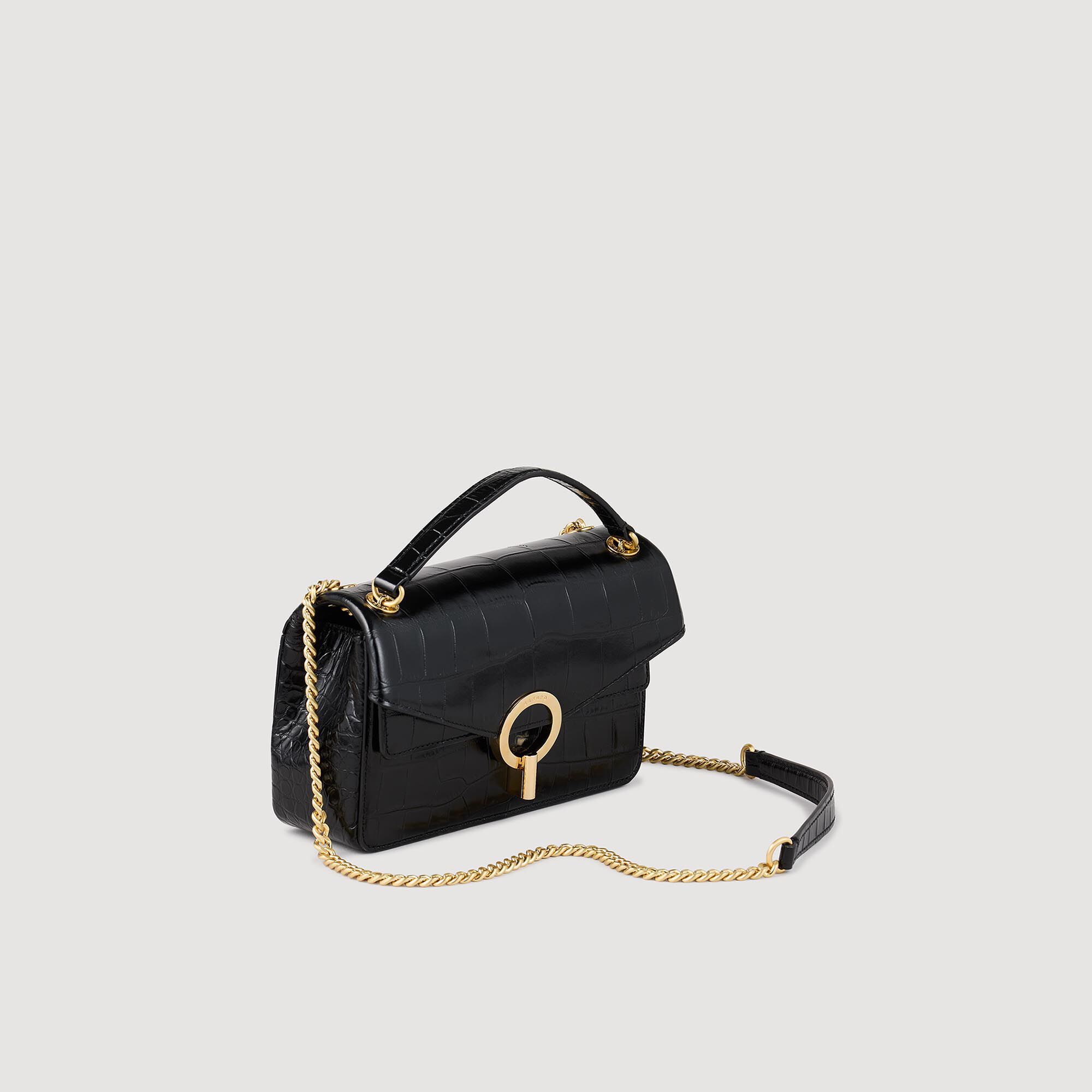 Bolso Yza cuero relieve efecto cocodrilo