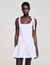 Vestido corto bimaterial
