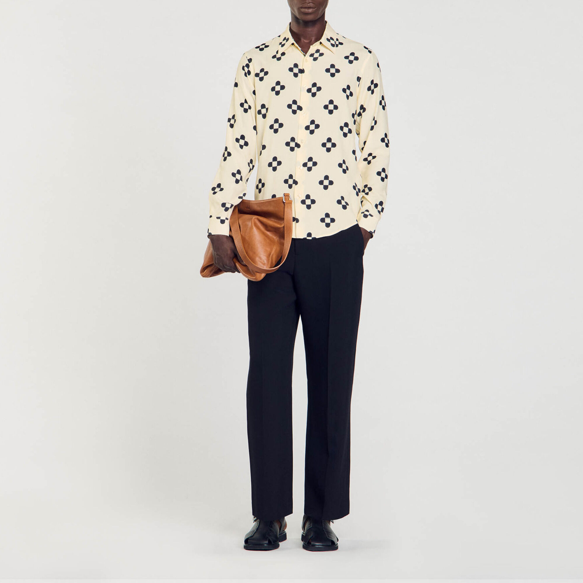 Camisa Cross Flower Natural Sandro Paris
