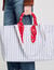 Bolso cabás de lona a rayas