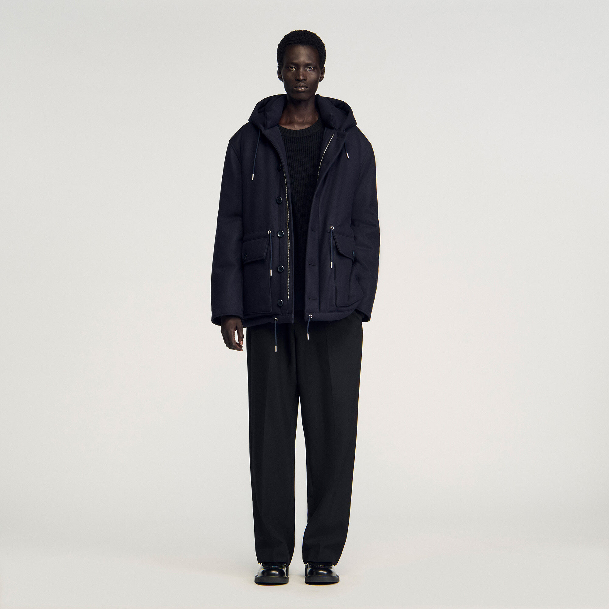 Parka de lana con capucha Parka de lana con capucha