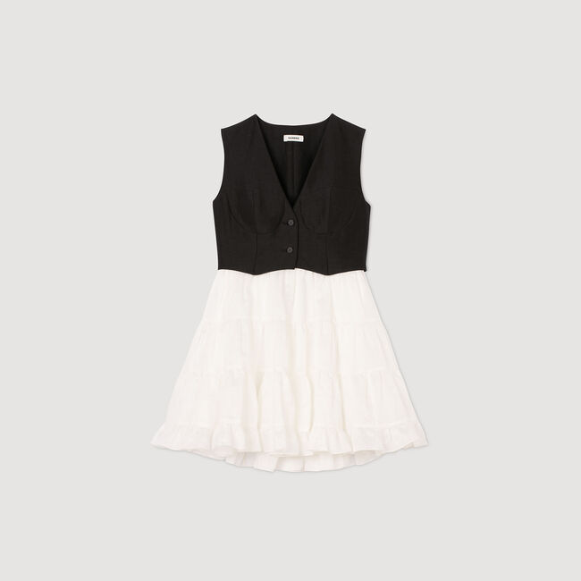 Vestido corto bicolor