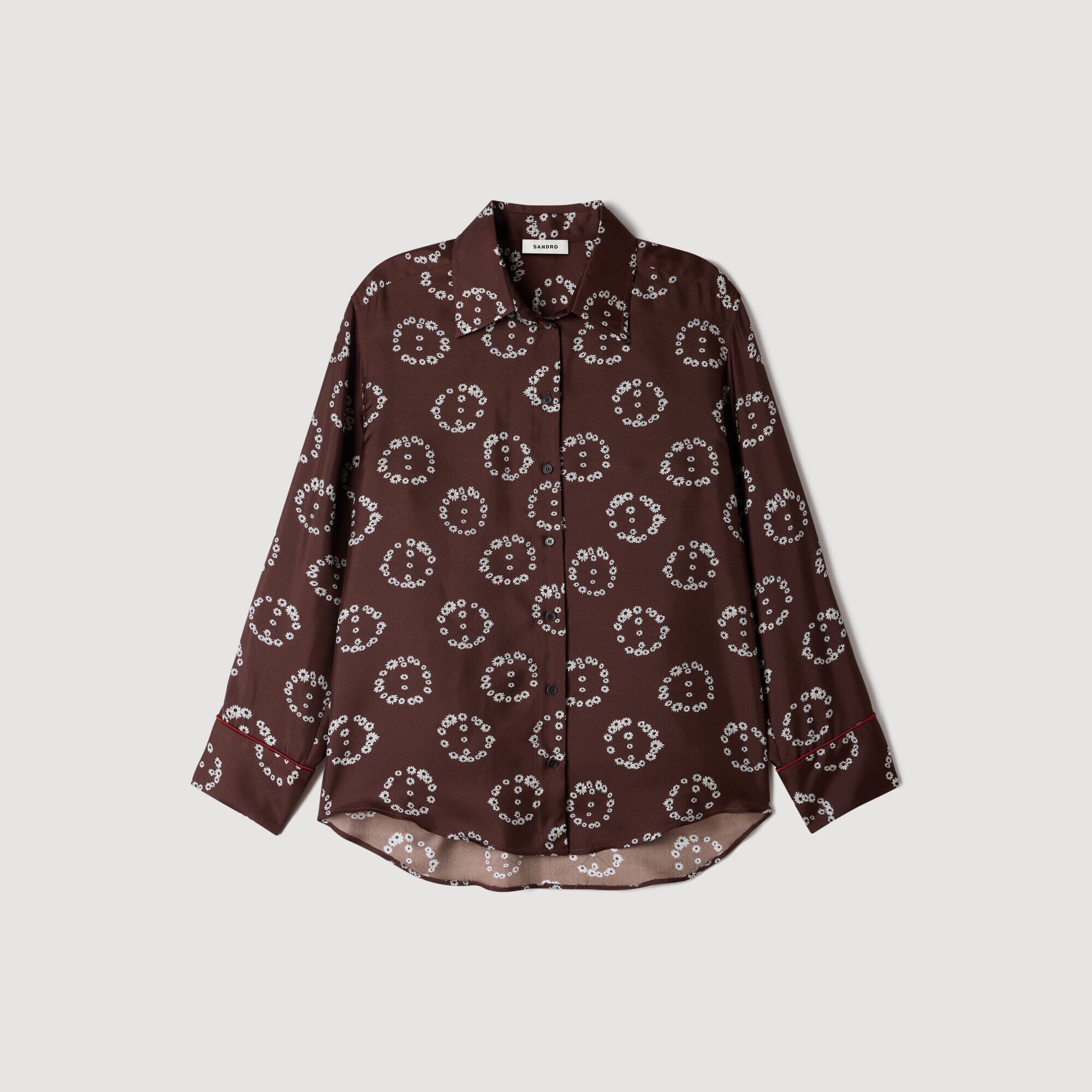 Camisa de seda con estampado floral